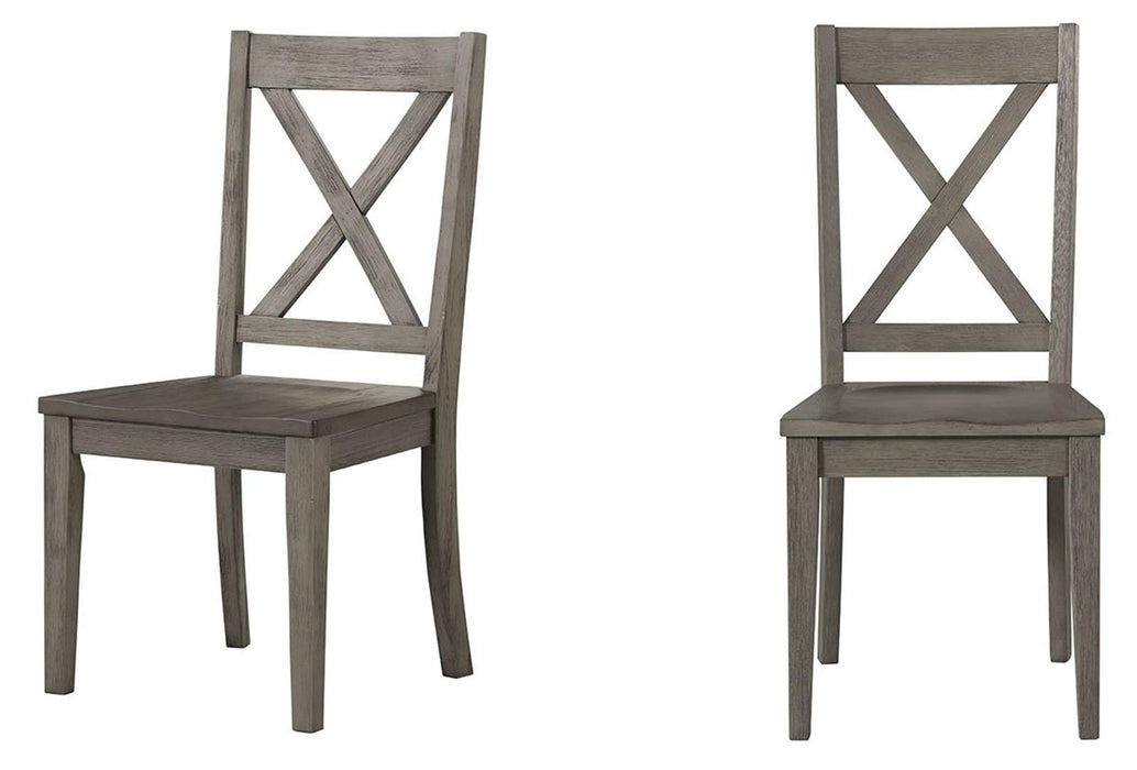 A-America Furniture Huron X-Back Side Chair in Distressed Gray (Set of 2) image