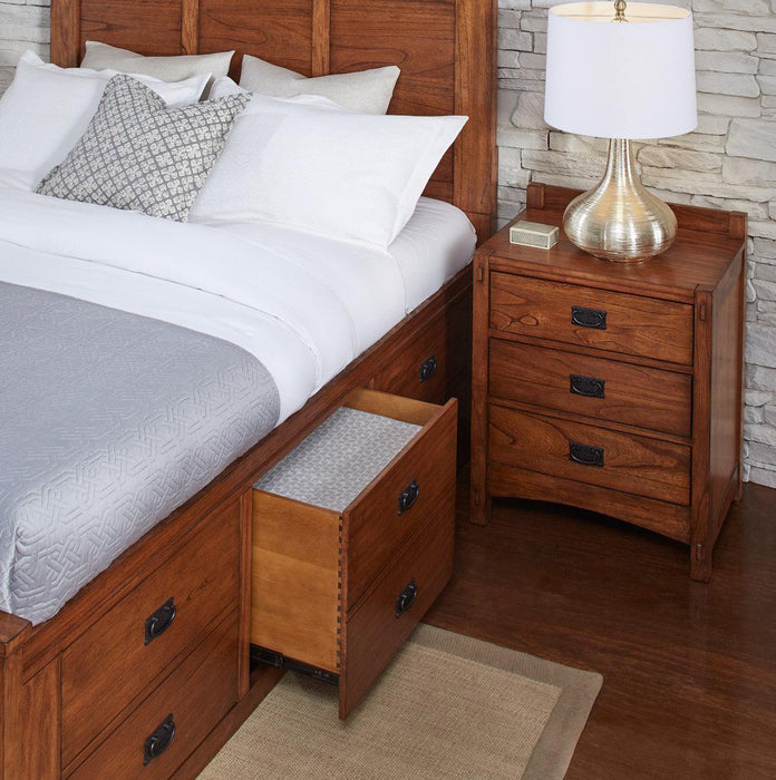 A-America Furniture Queen Captain Bed in Harvest