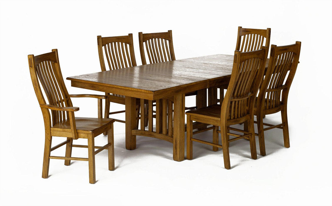 A-America Laurelhurst Trestle Dining Table in Rustic Oak