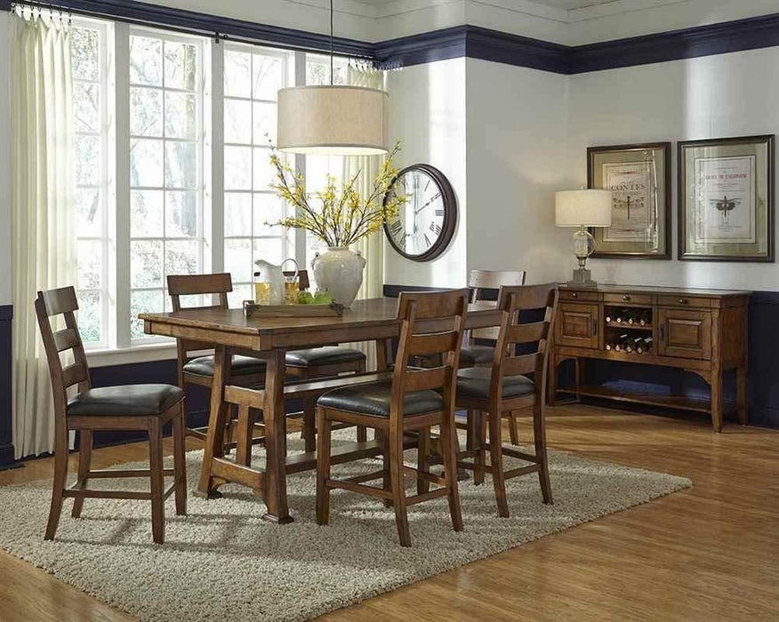 A-America Ozark Gathering Height Trestle Dining Table in Mango