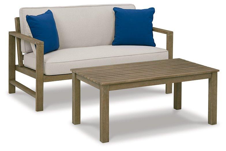 Fynnegan Outdoor Loveseat with Table (Set of 2) image