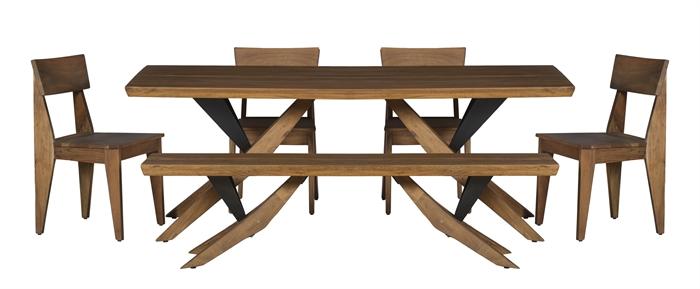 Coast to Coast Imports Clifton Dining Bench in Light Brown Matte