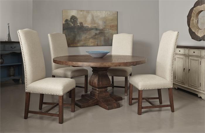 Coast to Coast Imports Woodbridge Round Dining Table in Distressed Brown 98211