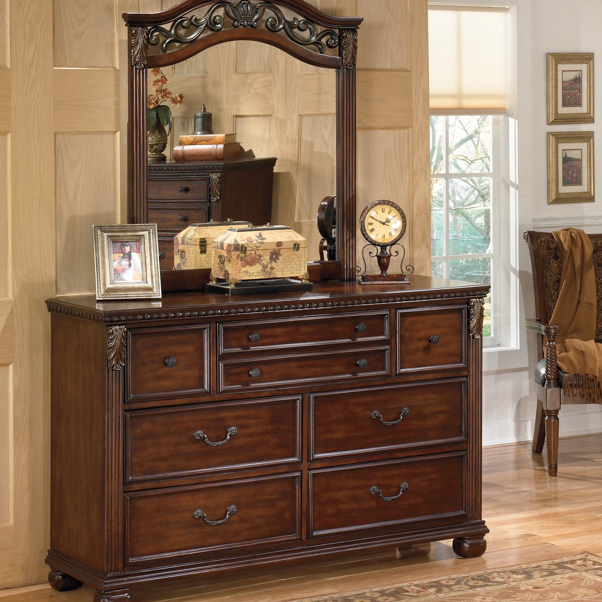 signature design by ashley oliah brown woodgrain dresser Ashley Bedroom Oliah Dresser EB2270-231 - Tar Heel Furniture Gallery