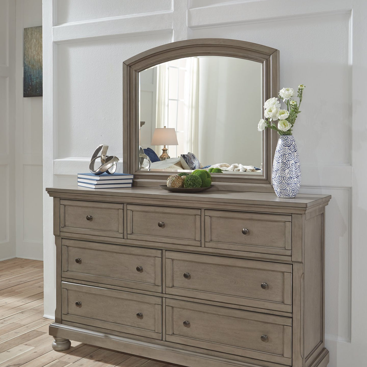 ashley furniture grey dresser Lettner Signature Design by Ashley Dresser and Mirror